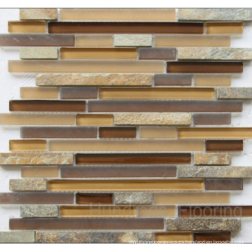 Cocina Backsplash piedra mezcla mosaico de vidrio (HGM272)